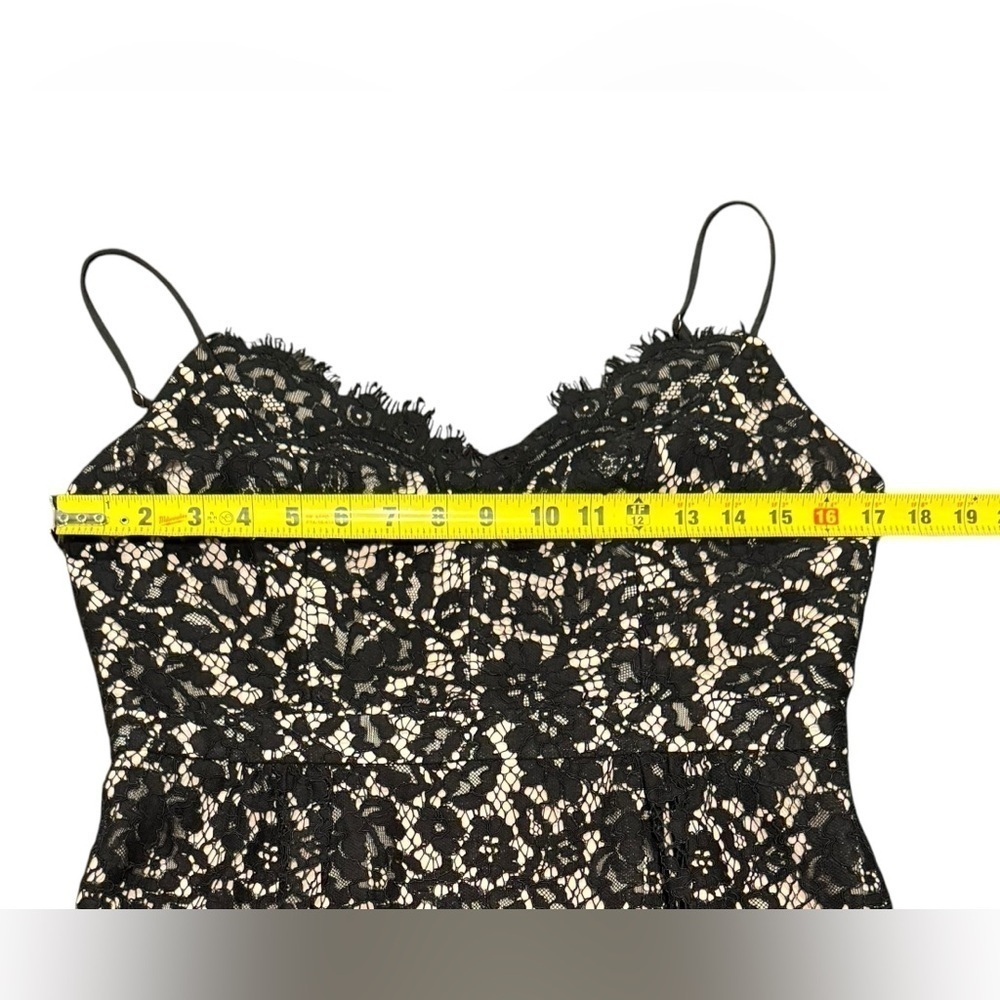 J. Crew Dress Black Lace Overlay Nude Lining MIDI - Picture 10 of 16